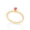 Gold elegant night engagement ring Pink size 20 512902