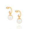 Gold plated earring with synthetic pearls 522786