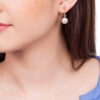 Gold plated earring with synthetic pearls 522786 - Image 3