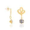 Gold-plated earrings with crystals 525199