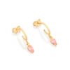 Gold-plated half hoop earring adorned with zirconia stones 526514 - Image 2