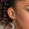 Gold-plated half hoop earring adorned with zirconia stones 526514 - Image 3