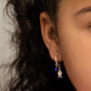 Gold-plated earrings with marquise-cut cubic zirconia stones 526983 - Image 2