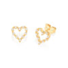 Heart-shaped gold-plated earrings with cubic zirconia 527124