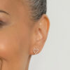 Heart-shaped gold-plated earrings with cubic zirconia 527124 - Image 2