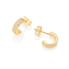 Gold studded huggie earrings 527094 - Image 3