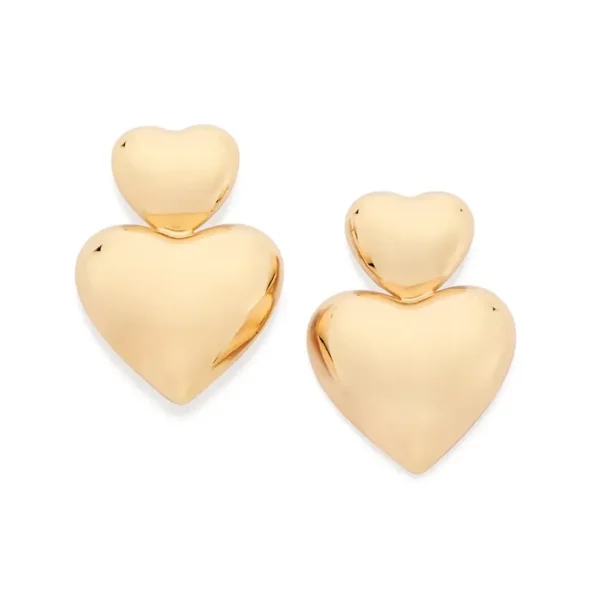 GOLD DOUBLE HEARTS EARRINGS 527416