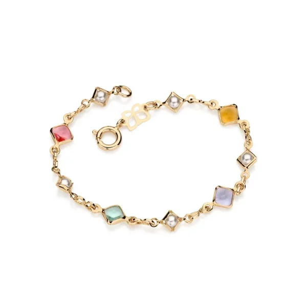 GOLD KID'S BRACELET WITH PEARL AND STONE 550851