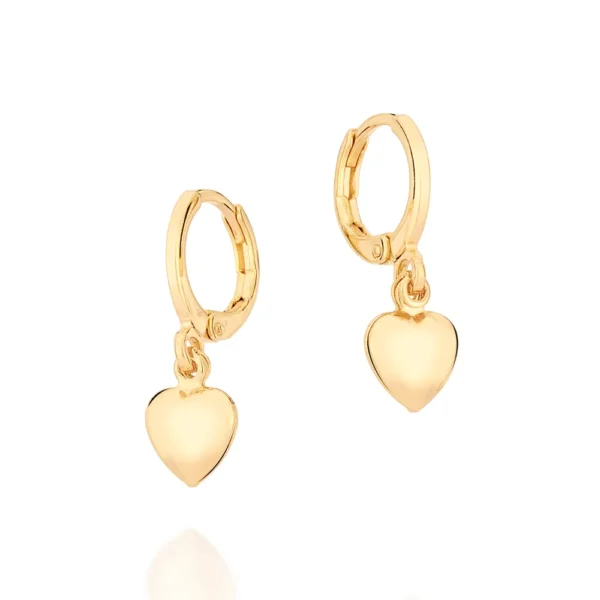 GOLD HEART HUGGIE EARRINGS 527146