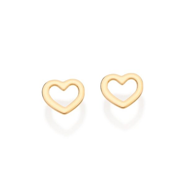 GOLD LOVE HEART STUD EARRINGS 526929